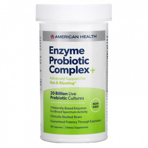 American Health, Enzyme Probiotic Complex +, 20 млрд КОЕ, 60 капсул