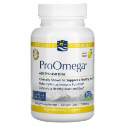 Nordic Naturals, ProOmega, со вкусом лимона, 1000 мг, 60 мягких капсул