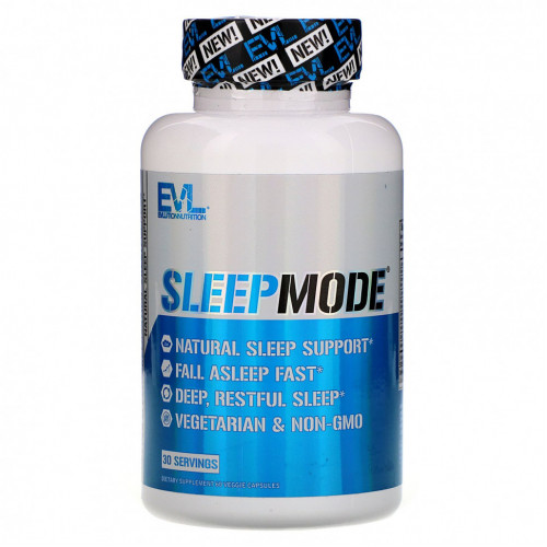 EVLution Nutrition, SleepMode, добавка, способствующая хорошему сну, 30 растительных капсул