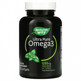 Nature's Way, Ultra Pure Omega3, свежая мята, 625 мг, 60 мягких таблеток