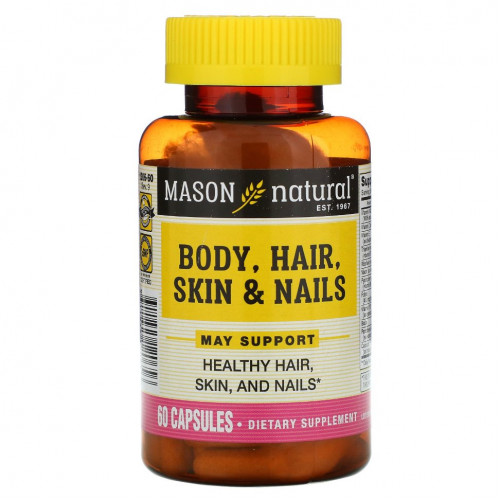 Mason Natural, Тело, волосы, кожа и ногти, 60 капсул