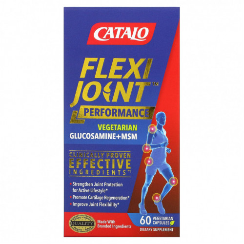 Catalo Naturals, FlexiJoint Performance, Glucosamine & OptiMSM, Joint Flexibility, 60 Vegetraian Capsules