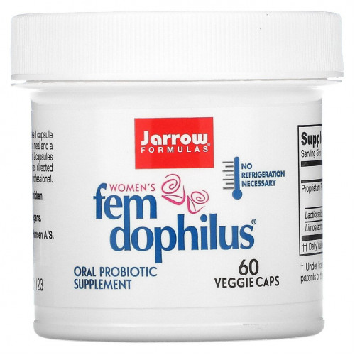 Jarrow Formulas, Fem Dophilus, добавка для женщин, 60 растительных капсул