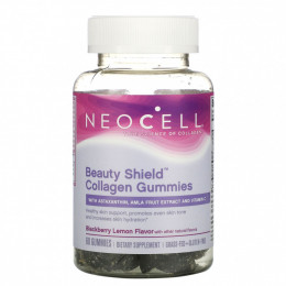 Neocell, Beauty Shield, жевательные мармеладки с коллагеном, ежевика и лимон, 60 жевательных таблеток