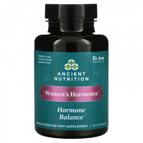 Dr. Axe / Ancient Nutrition, Women's Hormones, Hormone Balance, 60 капсул