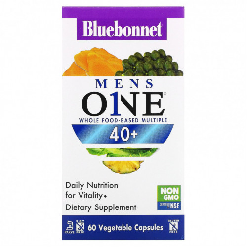 Bluebonnet Nutrition, Mens One, комплекс на основе цельных продуктов, от 40 до 60 растительных капсул