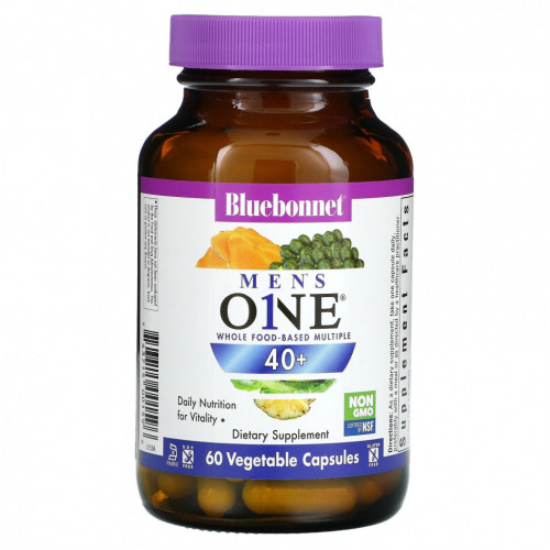 Bluebonnet Nutrition, Mens One, комплекс на основе цельных продуктов, от 40 до 60 растительных капсул