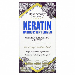 ReserveAge Nutrition, Кератиновое усиление для волос для мужчин, 60 капсул