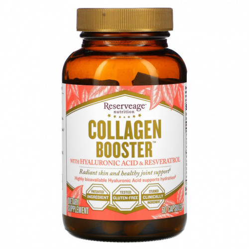 ReserveAge Nutrition, Collagen Booster с гиалуроновой кислотой и ресвератролом, 60 капсул