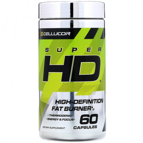 Cellucor, Super HD, высокоэффективная жиросжигающая добавка, 60 капсул