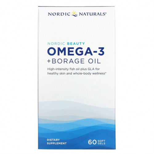 Nordic Naturals, Nordic Beauty, омега-3 и масло бурачника, 60 мягких таблеток