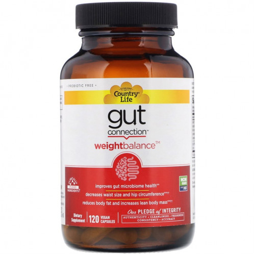 Country Life, Gut Connection, Weight Balance, 60 Vegan Capsules