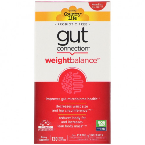 Country Life, Gut Connection, Weight Balance, 60 Vegan Capsules