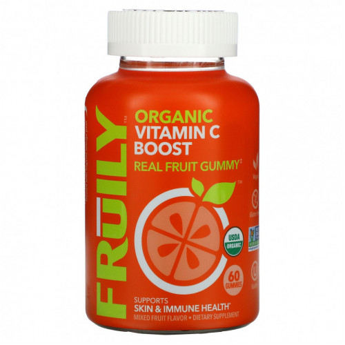 Fruily, Organic Vitamin C Boost, фруктовый вкус, 60 жевательных таблеток