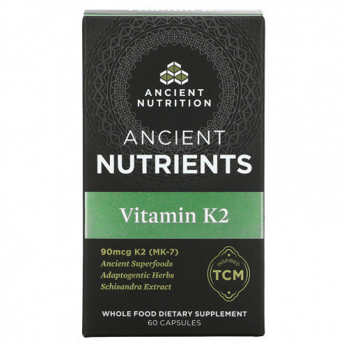 Dr. Axe / Ancient Nutrition, Ancient Nutrients, витамин K2, 60 капсул