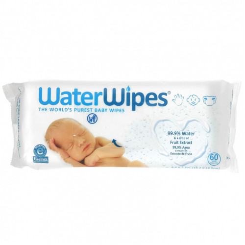 WaterWipes, Детские салфетки, фруктовый экстракт, 60 салфеток