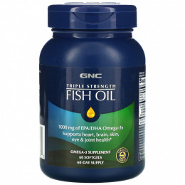 GNC, Triple Strength, Fish Oil, 60 Softgels