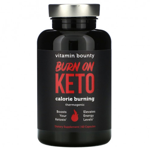 Vitamin Bounty, Burn On Keto, термогенное средство для сжигания калорий, 60 капсул