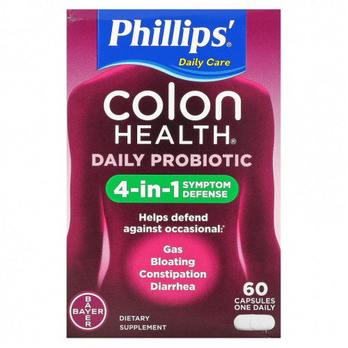 Phillip's, Ежедневный пробиотик Colon Health, 60 капсул