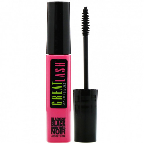 Maybelline, Тушь для ресниц Great Lash, оттенок 100 угольно-черный, 12,7 мл