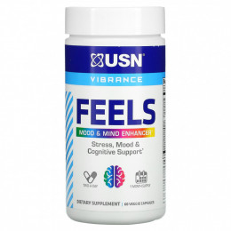 USN North America, Inc., FEELS - Mood & Mind Enhancer, 60 растительных капсул