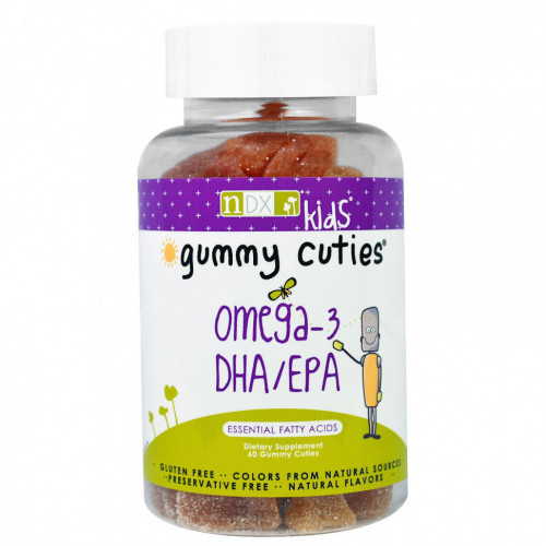 Natural Dynamix (NDX), Жевательные фигурки Gummy Cuties для детей, омега-3 ДГК/ЭПК, 60 жевательных конфет