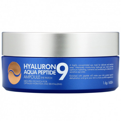 Medi-Peel, Hyaluron Peptide 9, патчи для глаз, увлажняющие, 60 шт.