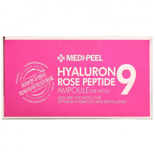 Medi-Peel, Hyaluron Peptide 9, патчи для глаз, роза, 60 шт.