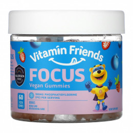 Vitamin Friends, Focus, веганские жевательные мармеладки, ягоды, 60 пектиновых таблеток