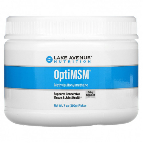 Lake Avenue Nutrition, OptiMSM, растворимый метилсульфонилметан, в виде хлопьев, 200 г (7 унций)