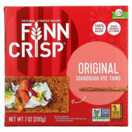 Finn Crisp, Хлебцы из дрожжевого ржаного теста, оригинальный вкус, 200 г (7 унций)