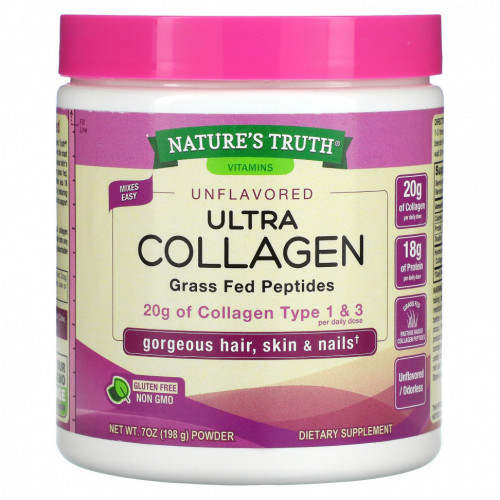 Nature's Truth, Ultra Collagen Powder, без добавок, 198 г (7 унций)