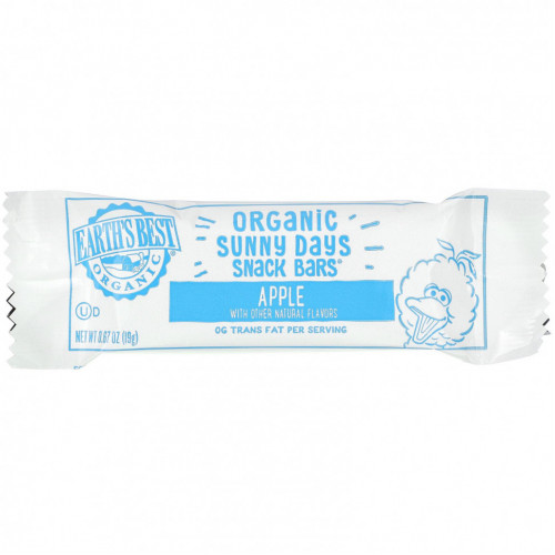 Earth's Best, Sunny Days Snack Bars, батончики для перекуса с яблоком, 7 батончиков по 19 г (0,67 унции)