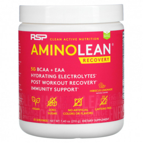 RSP Nutrition, AminoLean Recovery, лимонад из гибискуса, 210 г (7,40 унции)