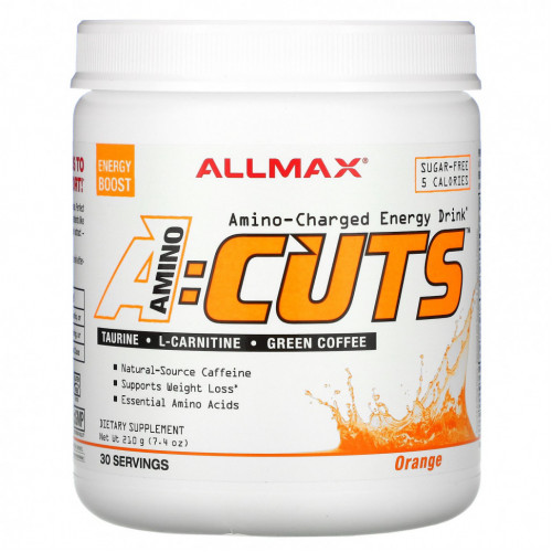 ALLMAX Nutrition, ACUTS, Amino-Charged Energy Drink, Arctic Orange, 7.4 oz (210 g)