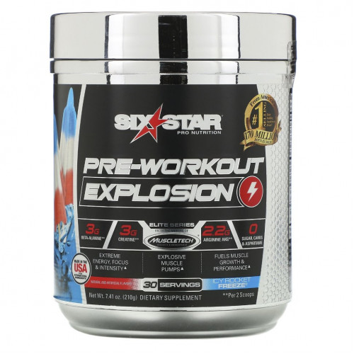 Six Star, Pre-Workout Explosion, ледяная ракета, 210 г (7,41 унции)