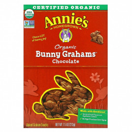 Annie's Homegrown, Bunny Grahams, органическое шоколадное печенье, 213 г (7,5 унции)