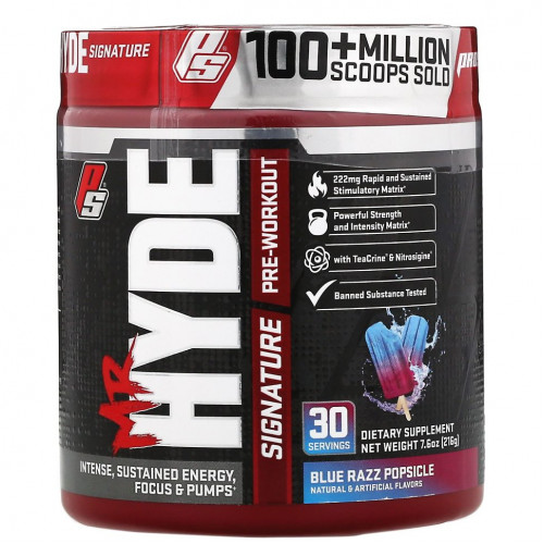 ProSupps, Mr. Hyde, Signature Pre Workout, со вкусом фруктового мороженого, 216 г (7,6 унции)