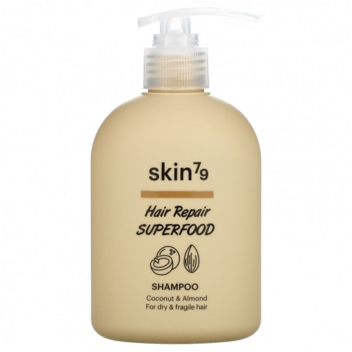 Skin79, Hair Repair Superfood, шампунь для сухих и ломких волос, с кокосом и миндалем, 230 мл (7,77 жидк. Унции)