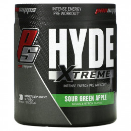 ProSupps, Hyde Xtreme, предтренировочная энергетическая добавка, кислое зеленое яблоко, 222 г (7,8 унции)