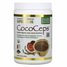 California Gold Nutrition, CocoCeps, SUPERFOODS, органическое какао, кордицепс и рейши, 225 г (7,93 унции)