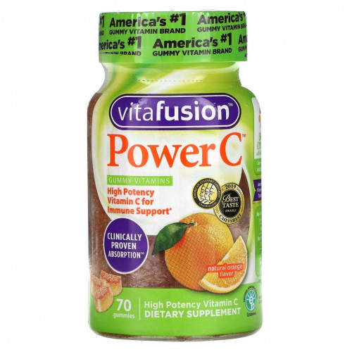 VitaFusion, Power C, High Potency Vitamin C, Natural Orange Flavor, 70 Gummies