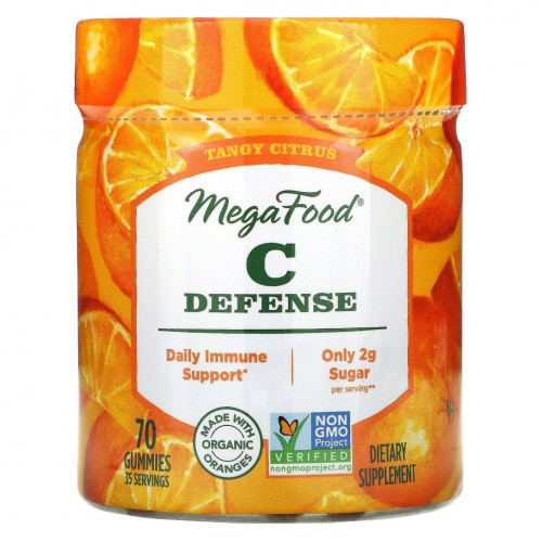 MegaFood, C Defense, насыщенный цитрус, 70 жевательных таблеток