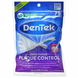 DenTek, Cross Flosser Plaque Control, жидкость для полоскания рта, 75 штук