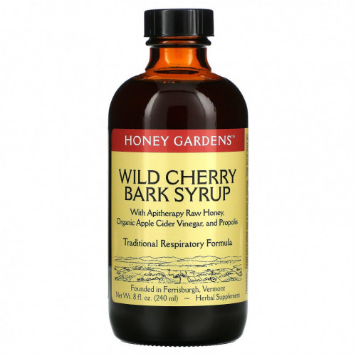 Honey Gardens, Wild Cherry Bark Syrup, 8 fl oz (240 ml)