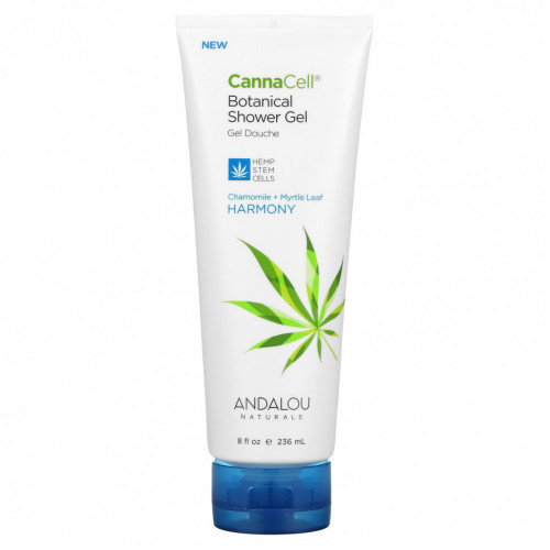 Andalou Naturals, CannaCell, растительный гель для душа, ромашка и листья мирта, 236 мл (8 жидк. Унций)