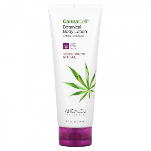 Andalou Naturals, CannaCell, растительный лосьон для тела, ритуальный, пачули + базилик и мята, 236 мл (8 жидк. Унций)