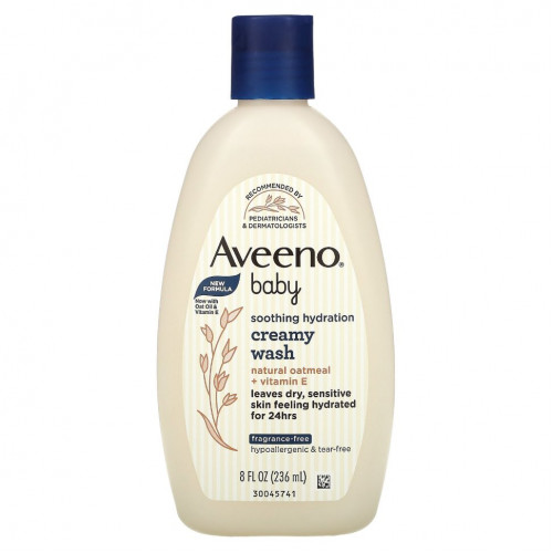 Aveeno, Baby, крем для душа, без отдушек, 236 мл (8 жидк. Унций)