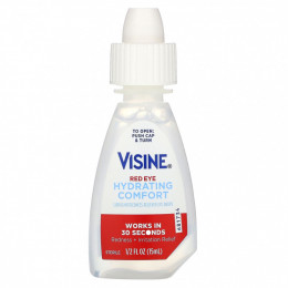 Visine, Red Eye Hydrating Comfort, глазные капли для увлажнения и снятия покраснения, 15 мл (0,5 жидк. унции)