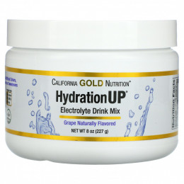 California Gold Nutrition, HydrationUP, порошок для приготовления электролитического напитка, виноград, 227 г (8 унций)